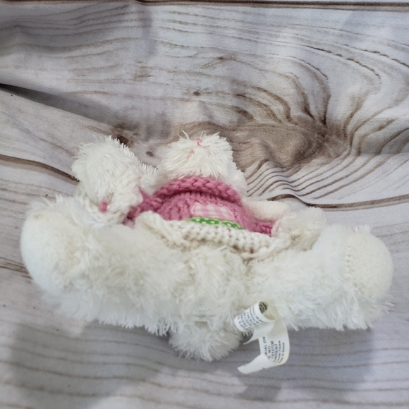 Animal Adventure Silky White Bunny Rabbit Pink Tulip Sweater 5 Inch Plush Toy 09 - Picture 4 of 9